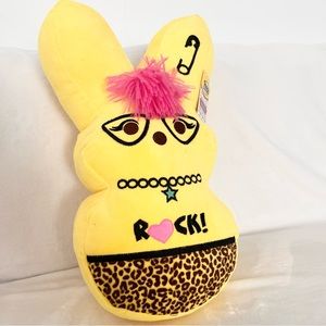 Peeps Easter 15” Emo Yellow Punk Rock Bunny Plush Nwt